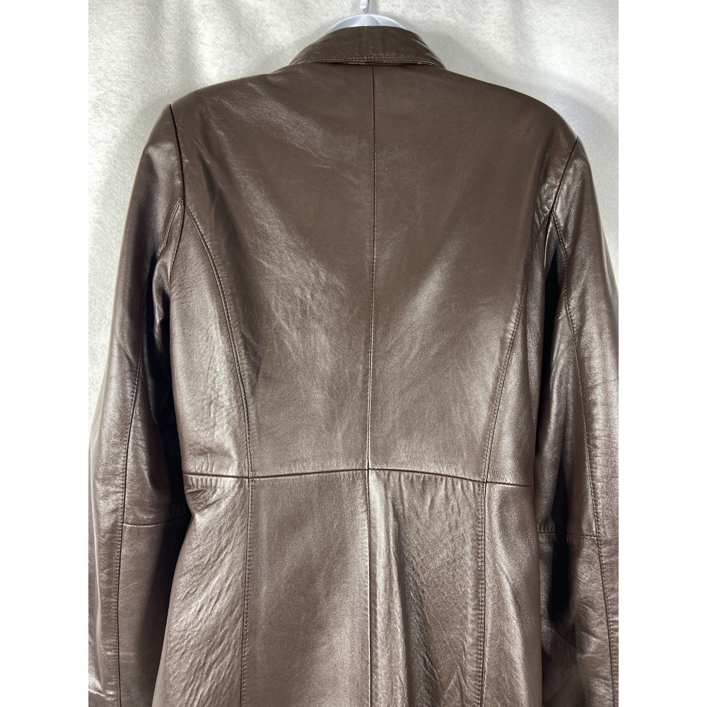 Croft & Barrow Jacket Women's Small Brown 100% Lambskin Leather Long Sleeve - Picture 5 of 12